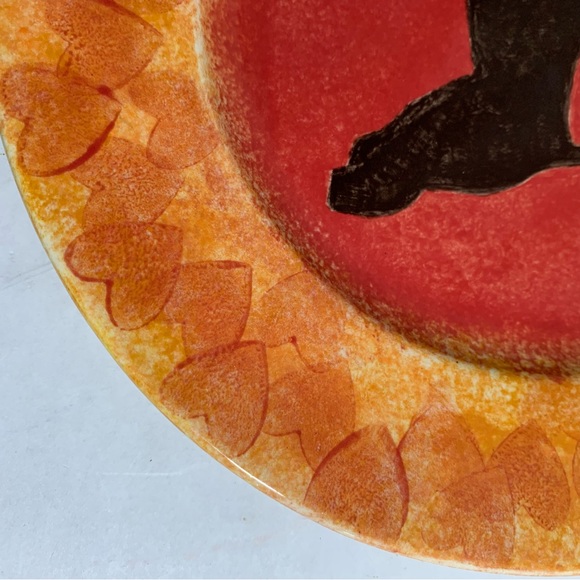 Vintage Hand Painted Portuguese Water Dog Decorative 10” Plate Art Love Hearts - Picture 4 of 7